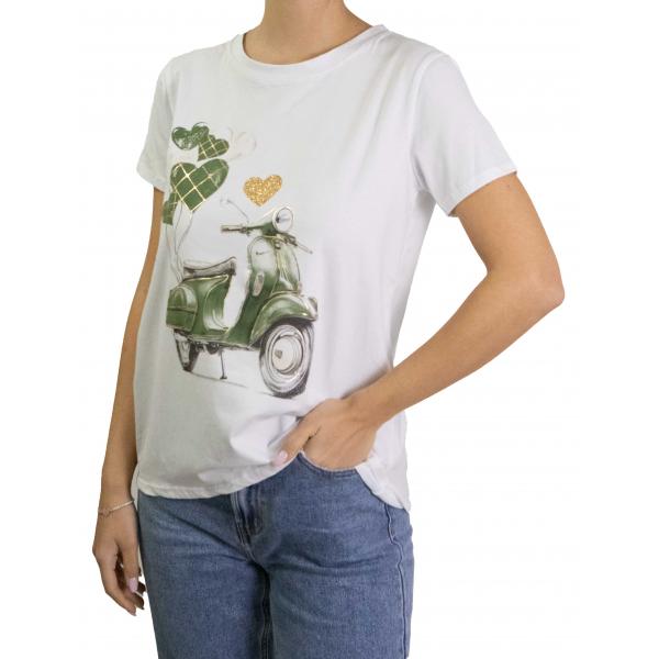 t shirt con vespa e palloncini 